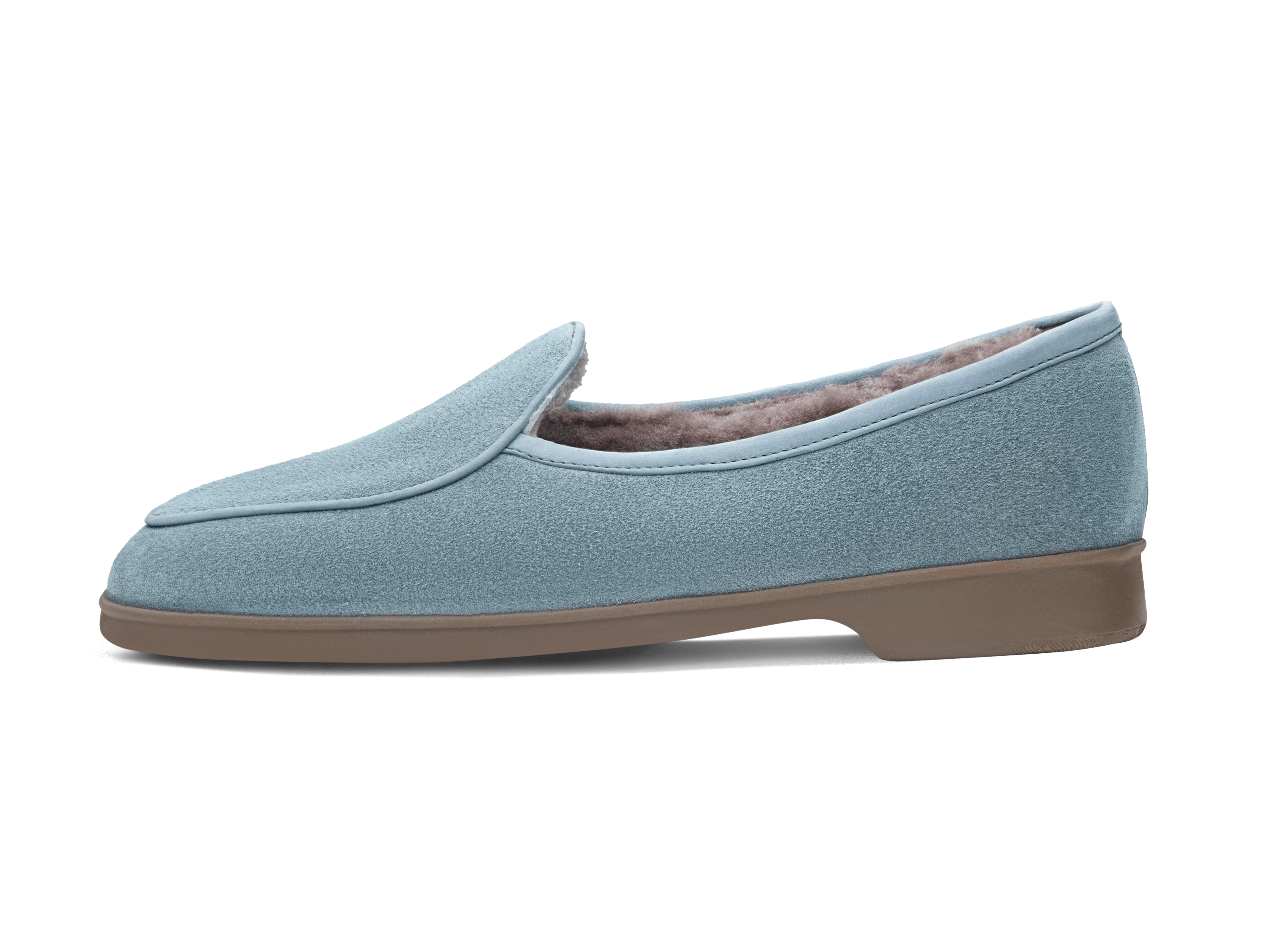 Stride Loafers in Thunder Blue Glove Suede with Shearling Lining