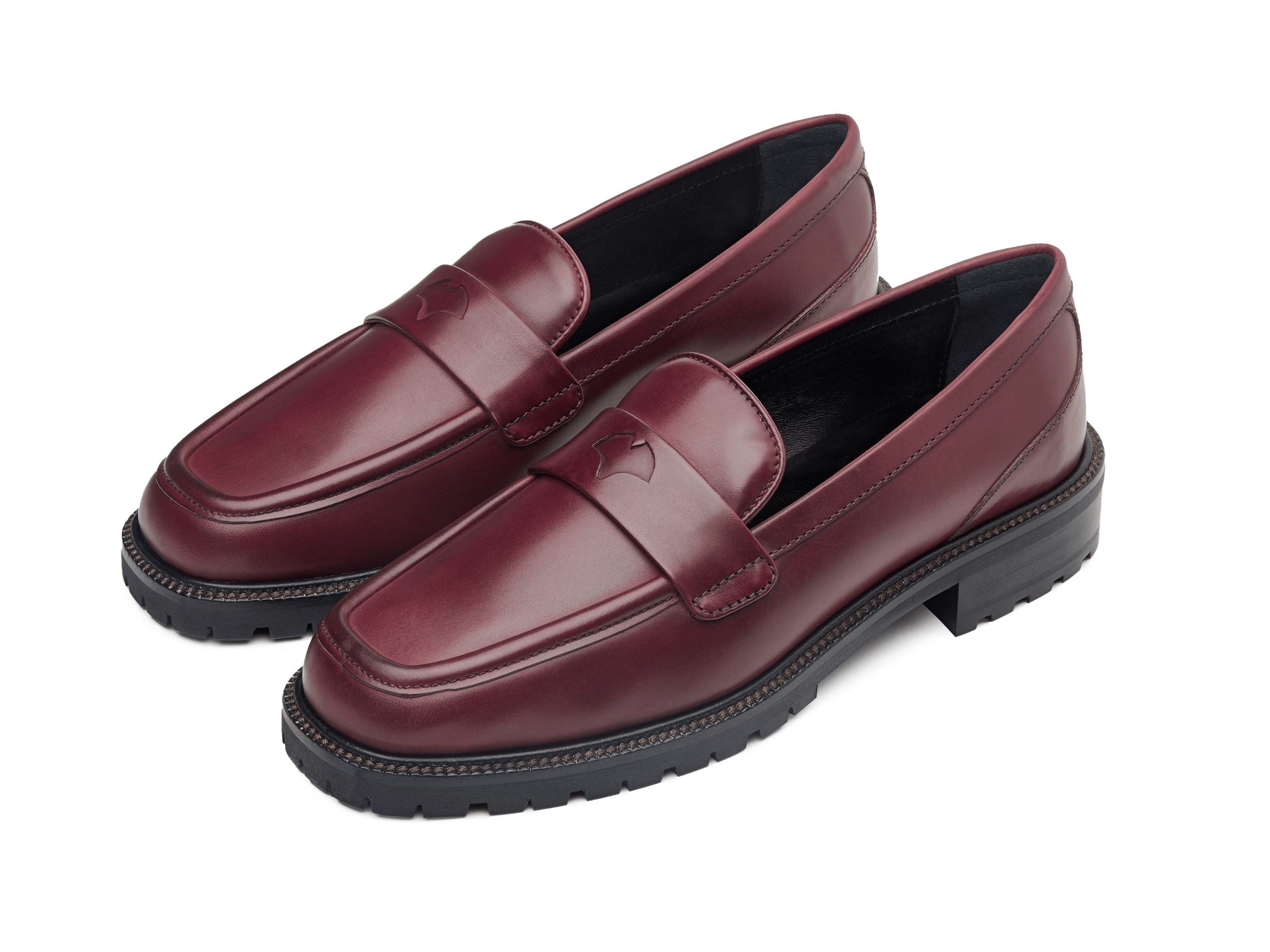 Charlotte Penny Loafers in Crimson Calf