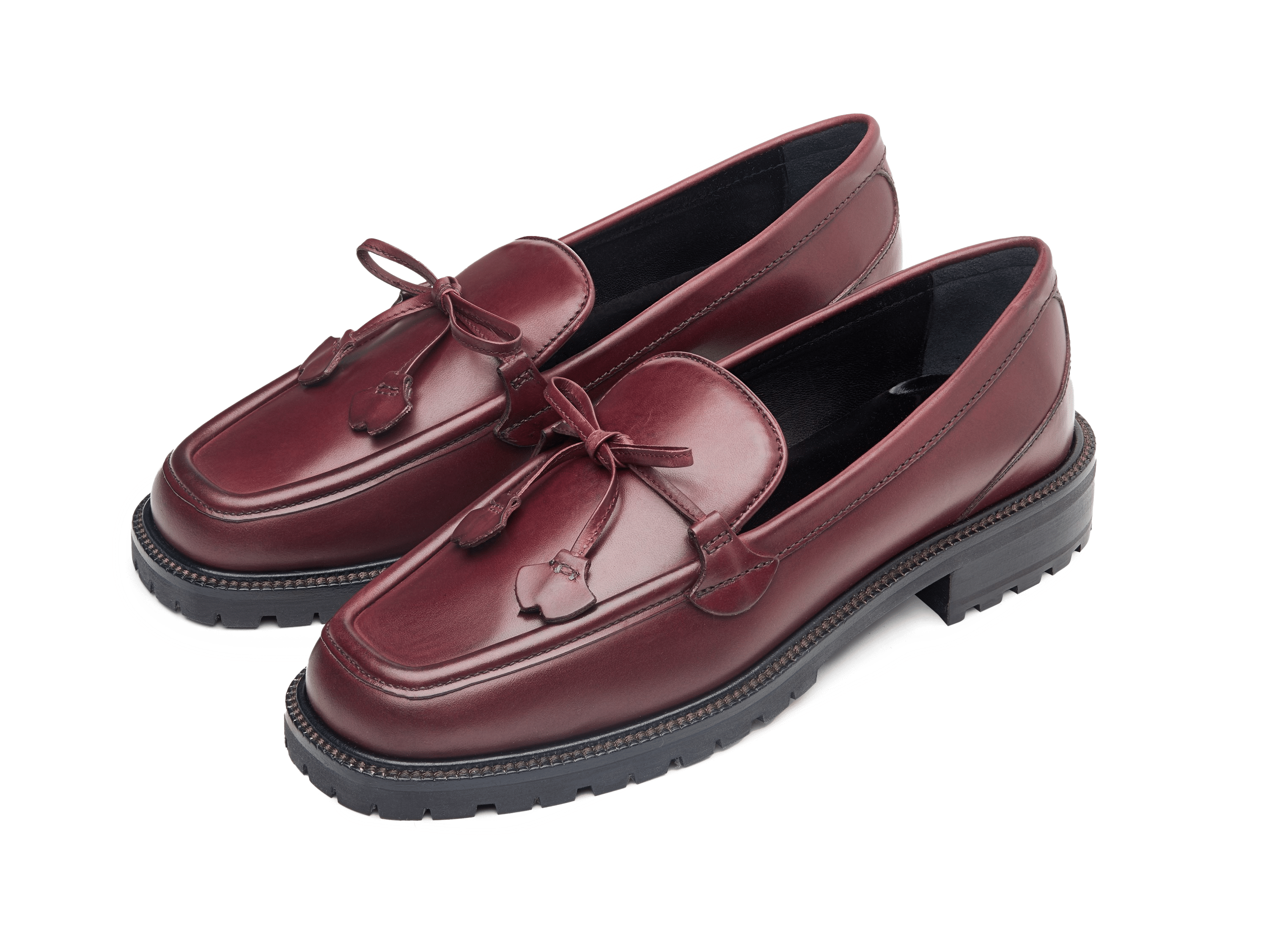 Charlotte Lace Loafers in Crimson Calf