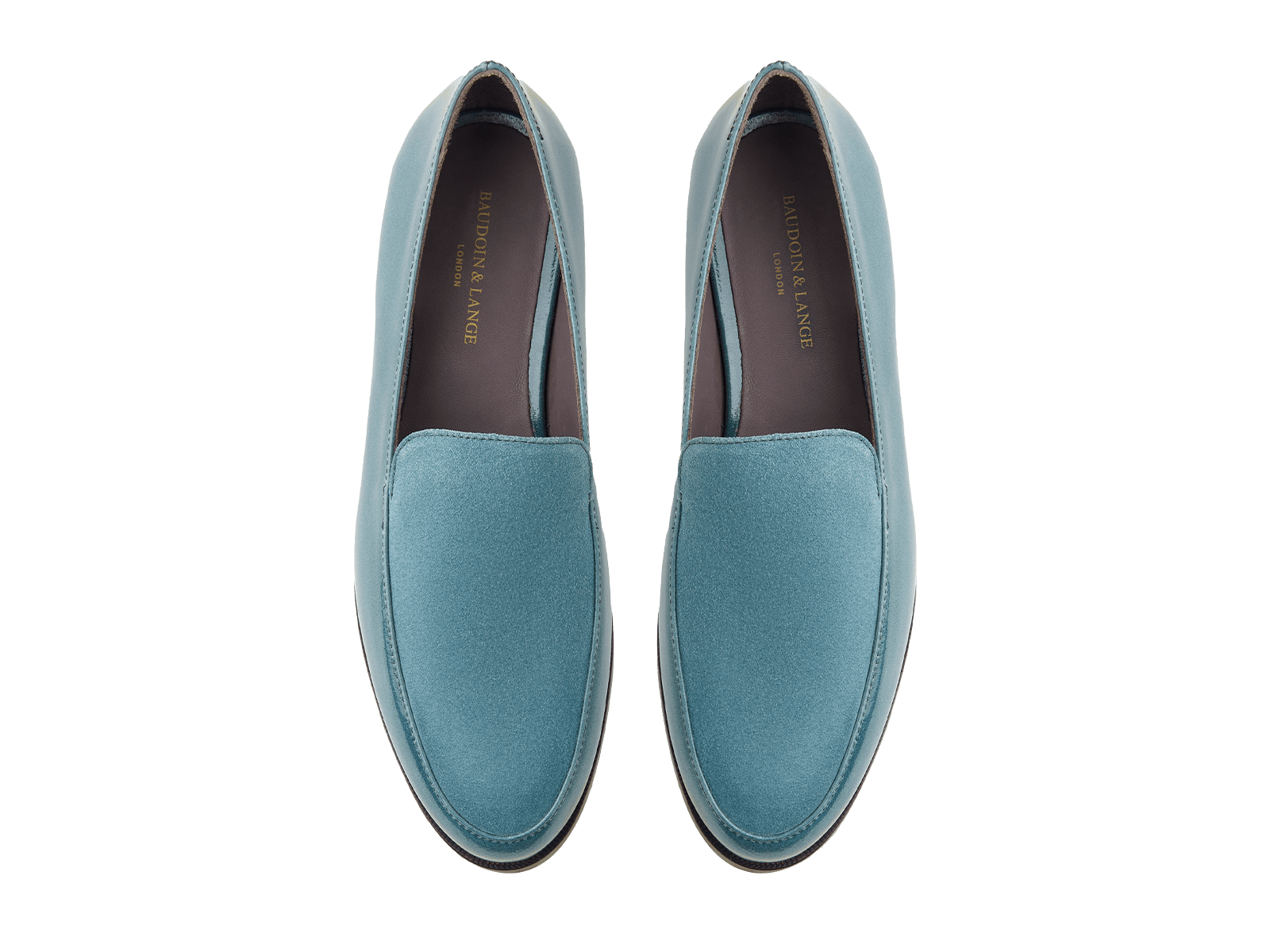 Ada Loafers in Frozen Lake Patent and Glove Suede