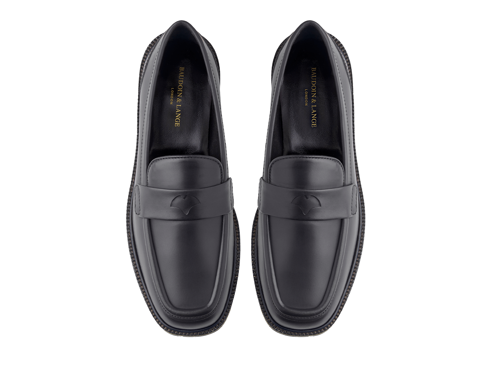 Charlotte Penny Loafers in Black Calf