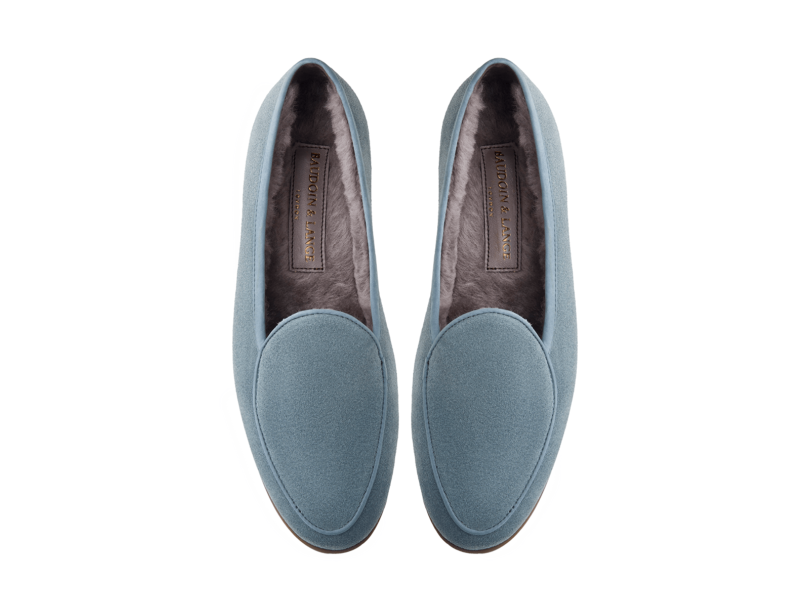 Stride Loafers in Thunder Blue Glove Suede with Shearling Lining