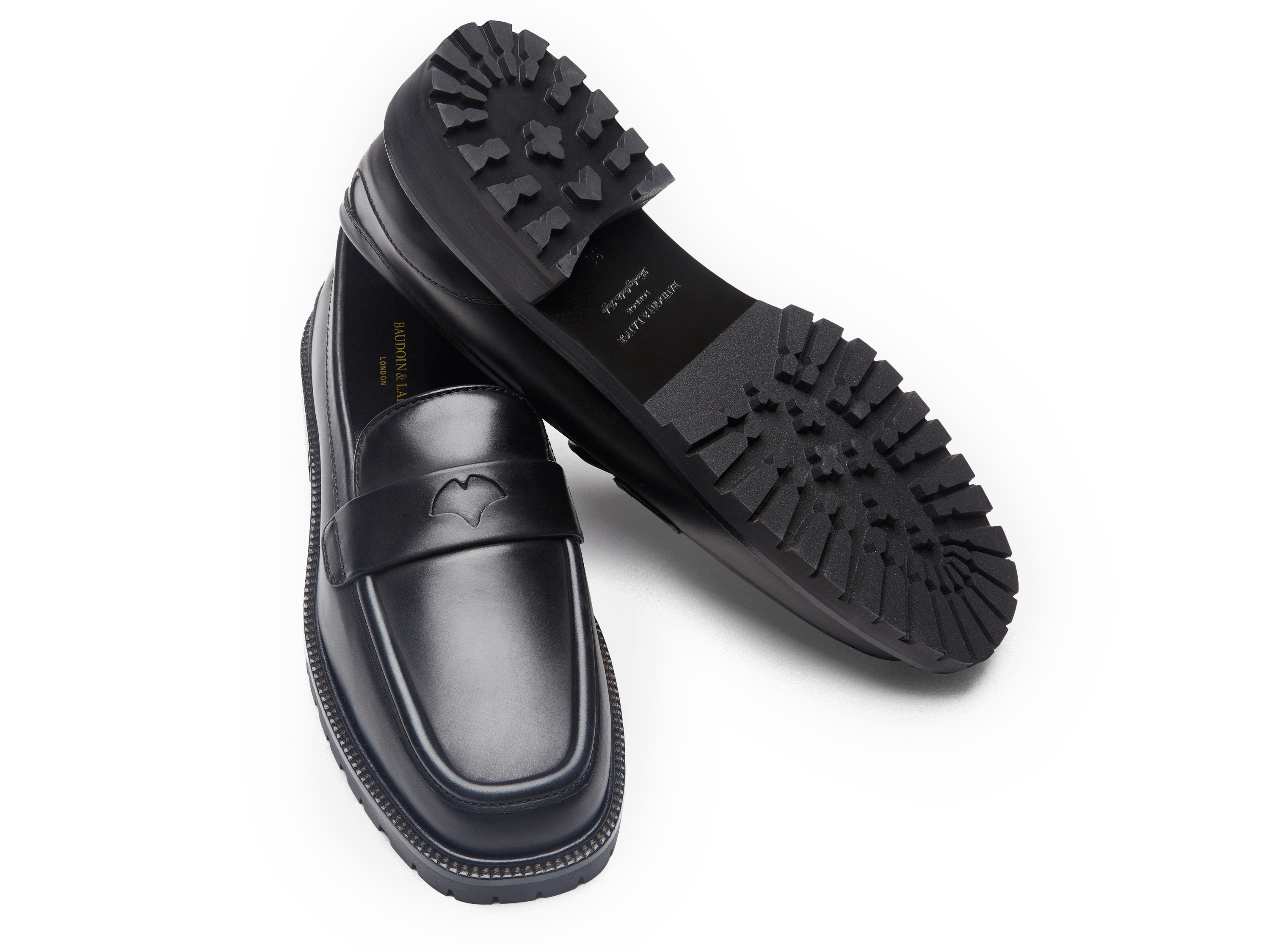 Charlotte Penny Loafers in Black Calf