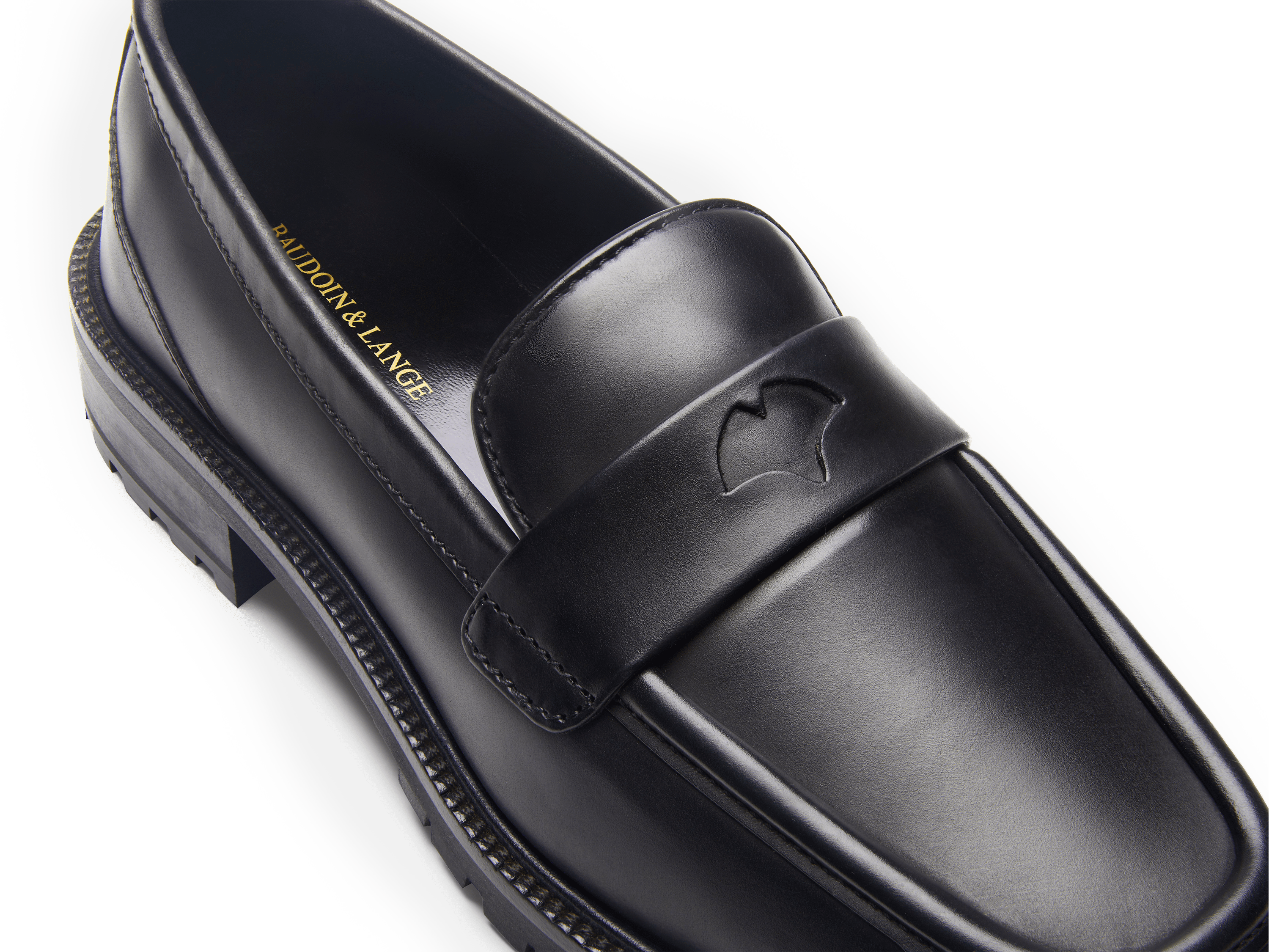 Charlotte Penny Loafers in Black Calf