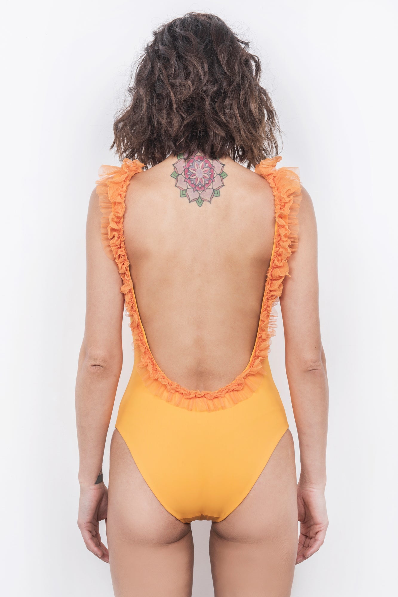 Backless One-Piece in Sunshine Orange
