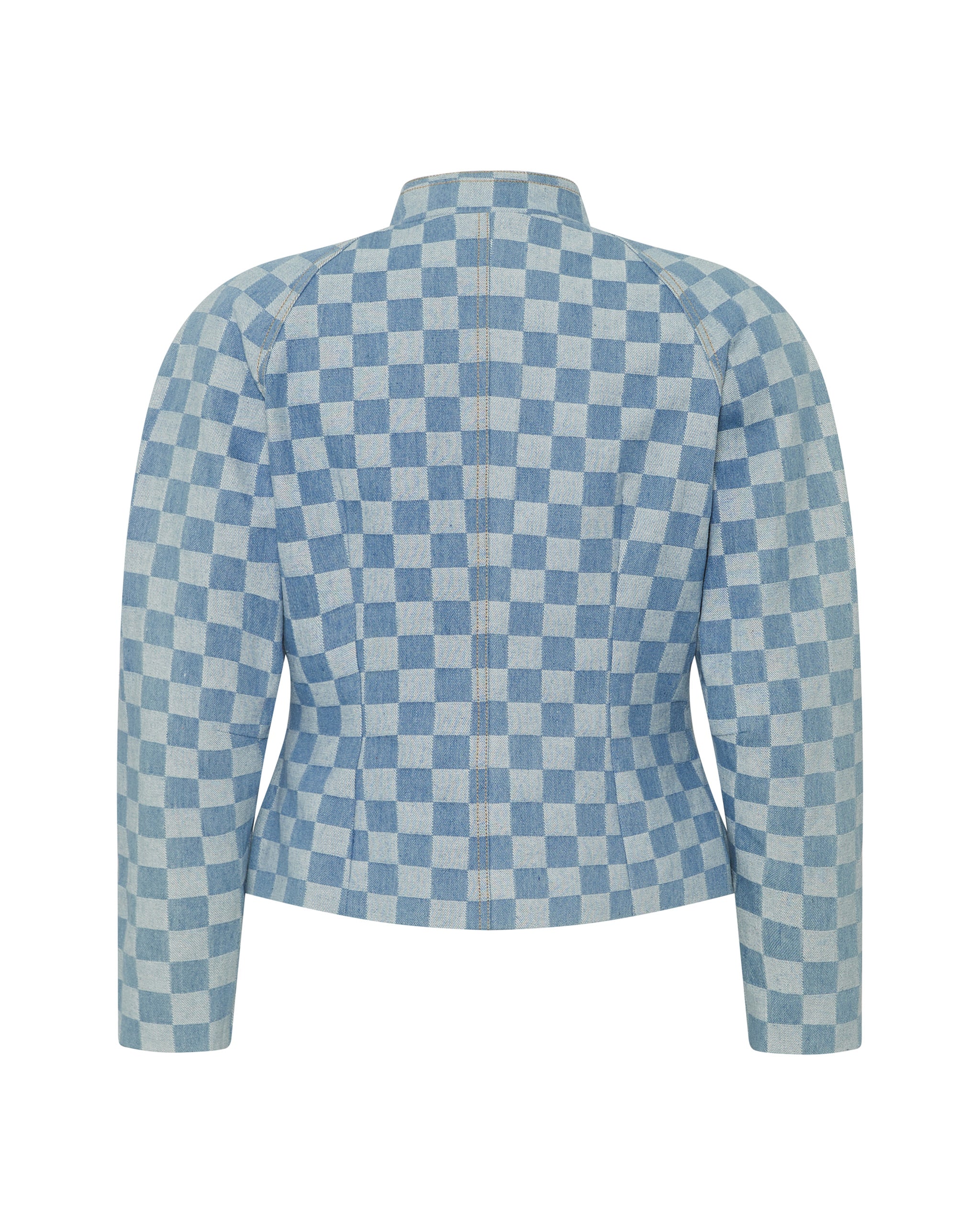 Checkerd Cosmic Voyage Raglan Sleeve Jacket - Blue