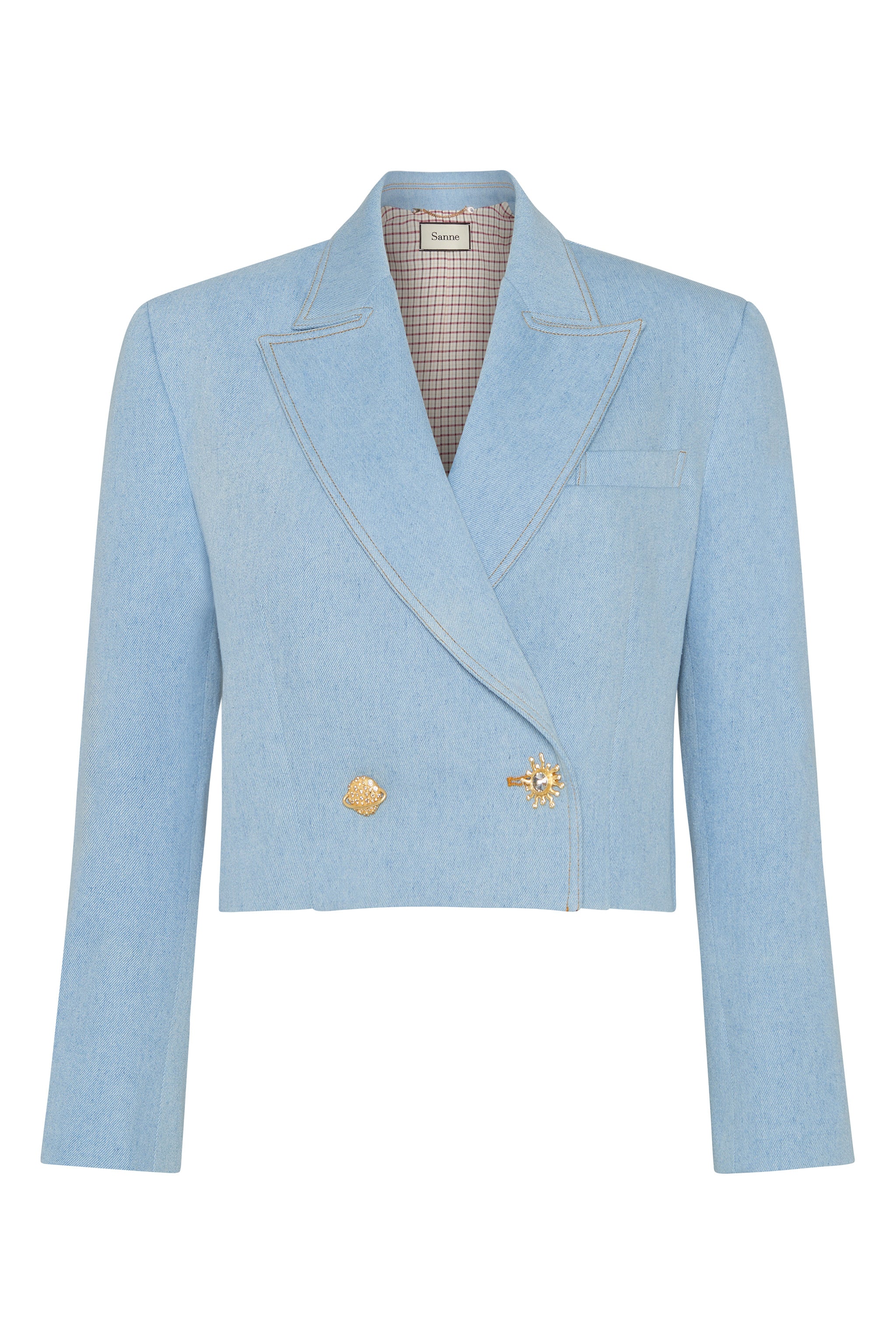 Cosmic Voyage Cropped Jacket - Blue