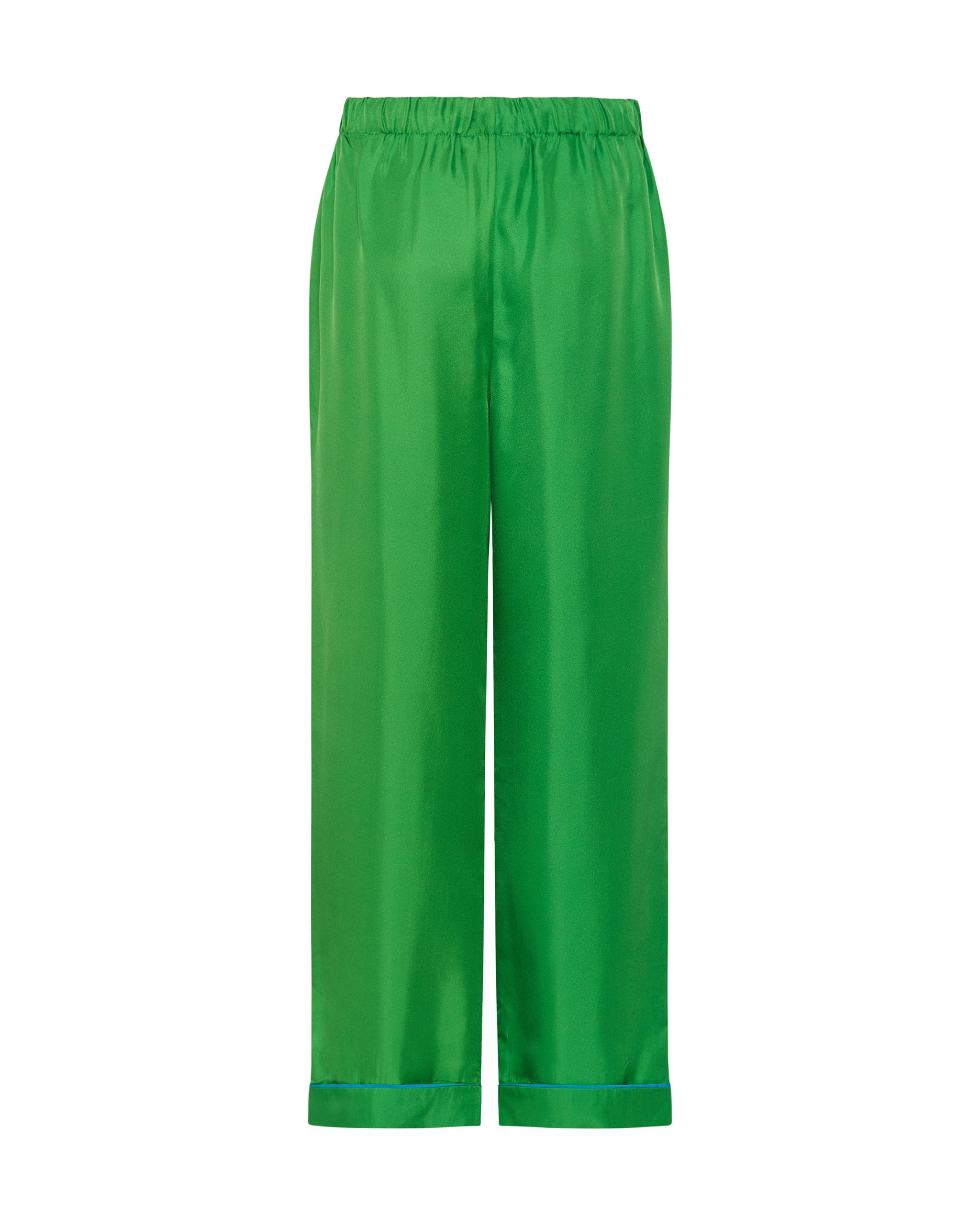 Galastic Green Silk Twill Trousers - Green