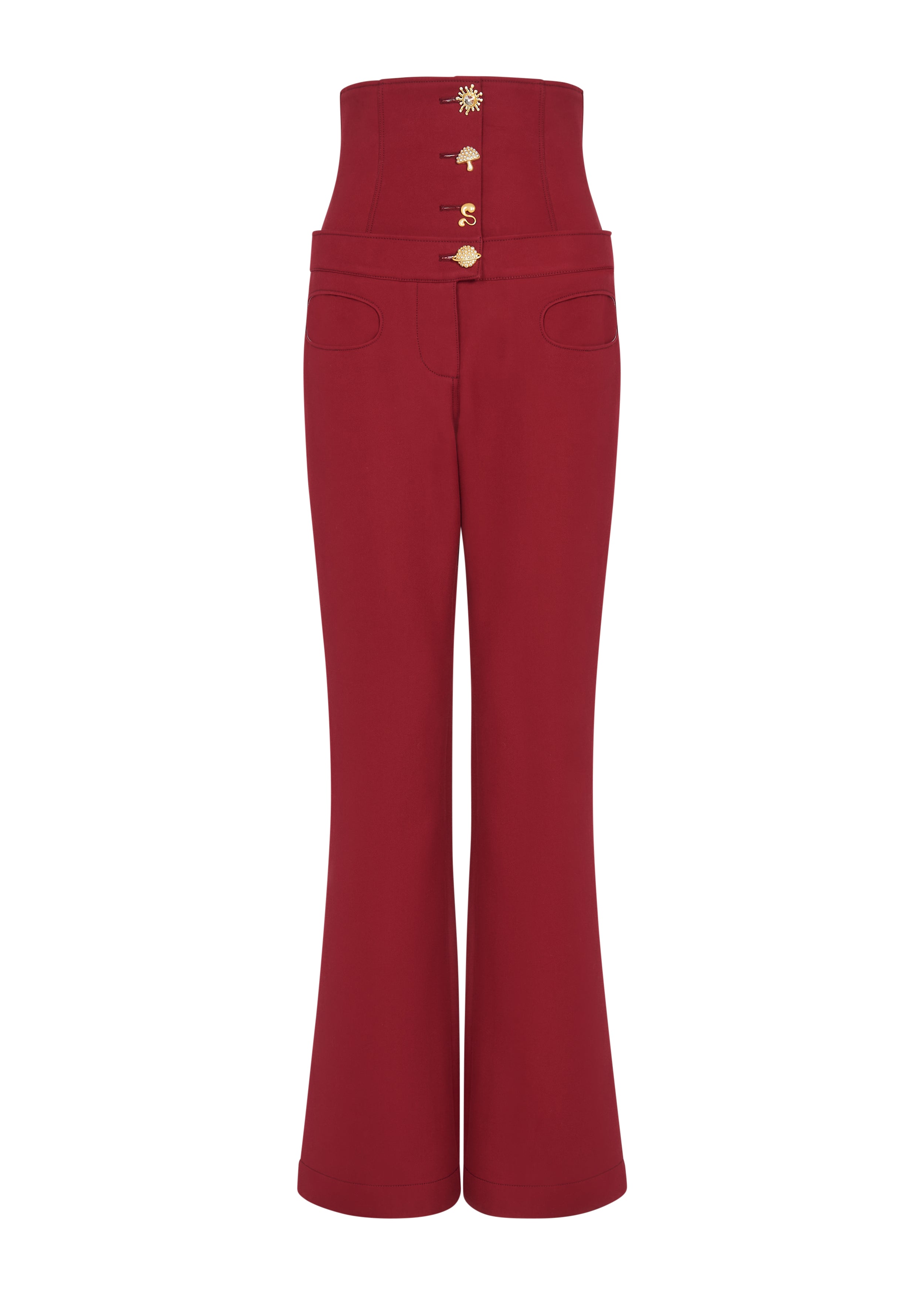 Cherry Synth Corset Trousers - Red