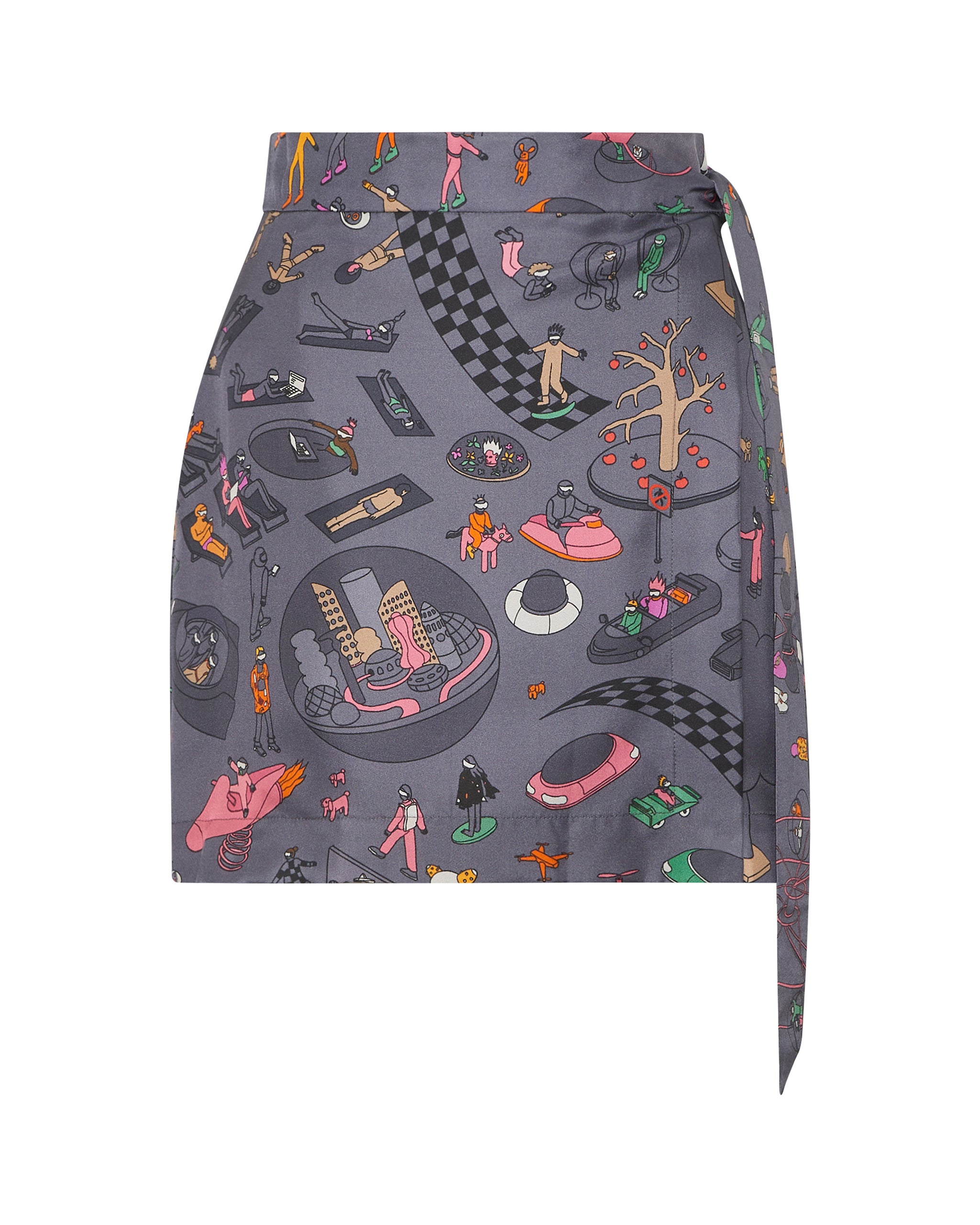 Grey Short Skirt - Grey