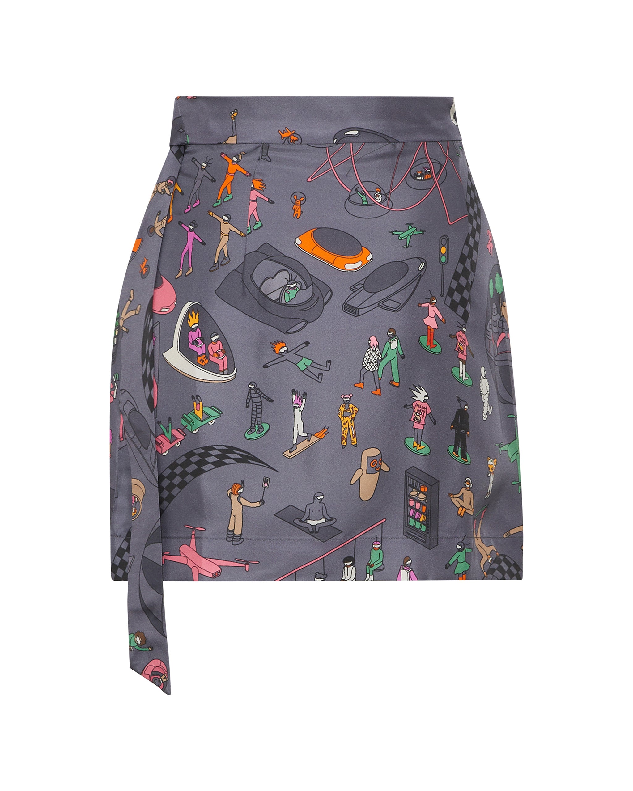 Grey Short Skirt - Grey