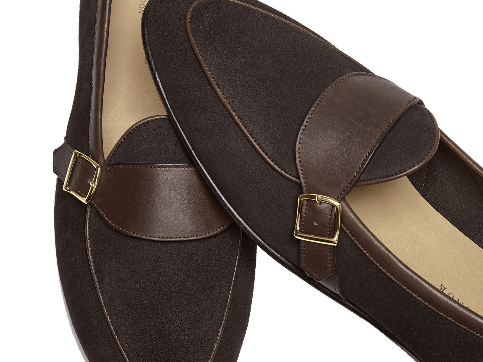 Sagan Classic Buckle in Lusitanias Dark Brown Asteria Suede and Marmo Calf