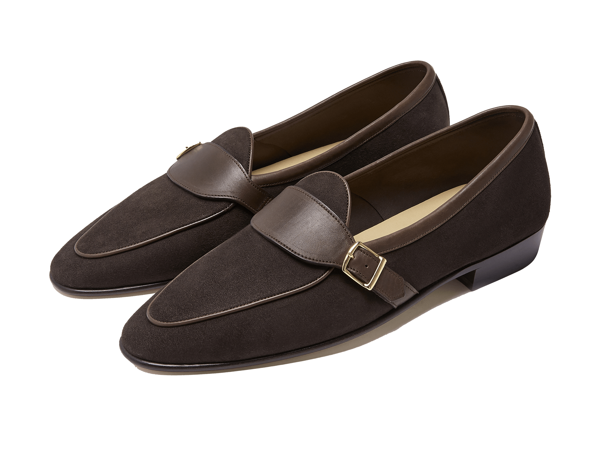 Sagan Classic Buckle in Lusitanias Dark Brown Asteria Suede and Marmo Calf