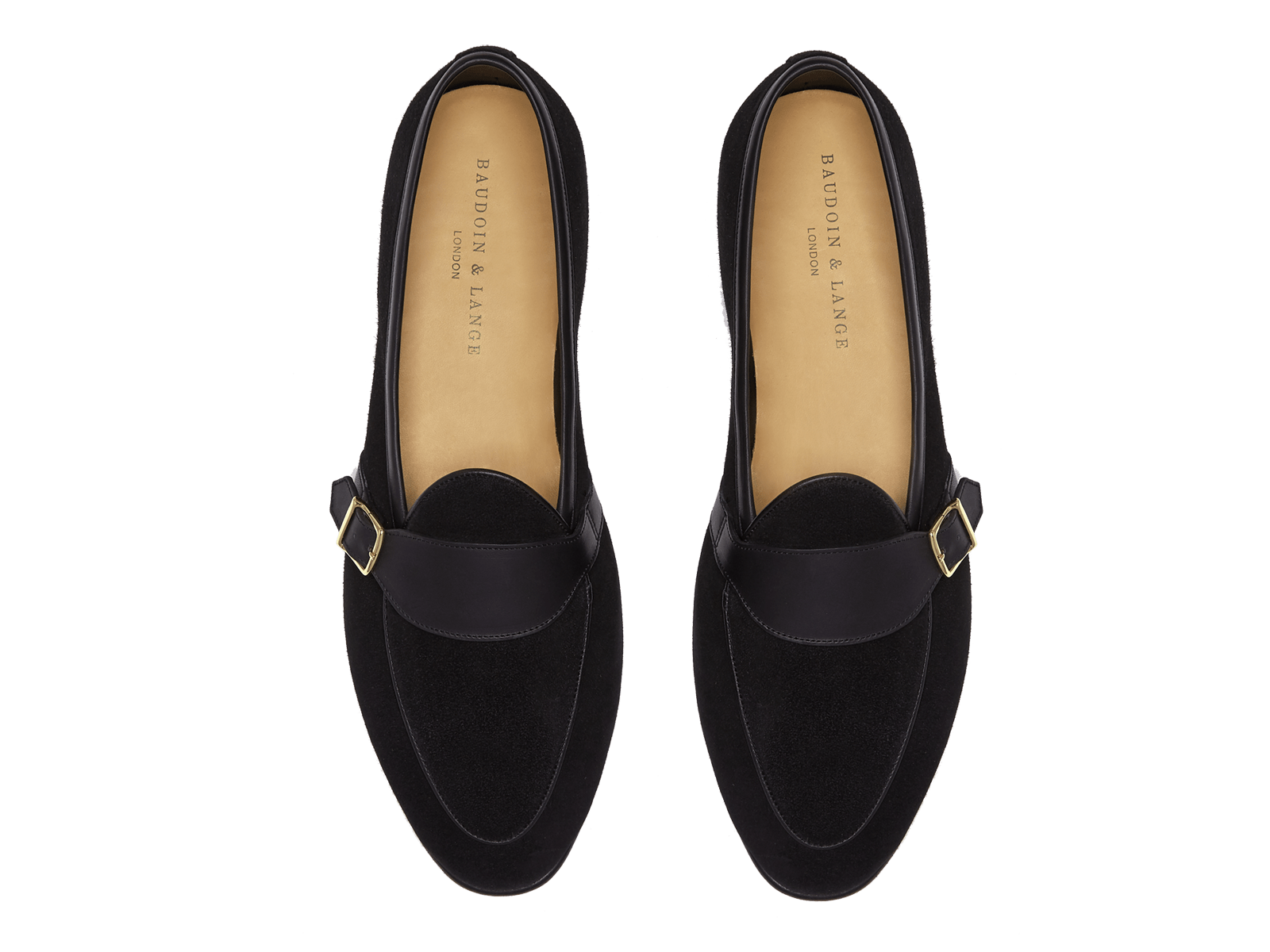 Sagan Classic Buckle in Black Asteria Suede and Marmo Calf